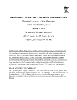 Feasibility Study for the Restoration of Wild