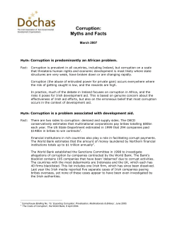 Corruption: Myths and Facts