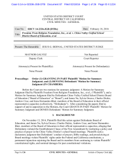 UNITED STATES DISTRICT COURT CENTRAL DISTRICT OF