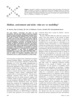 Habitat, environment and niche: what are we modelling?