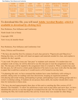 Peer Relations, Peer Influence and Conformity