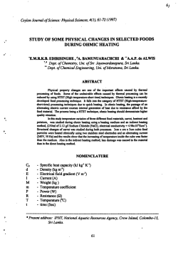 study of some physical changes in selected foods