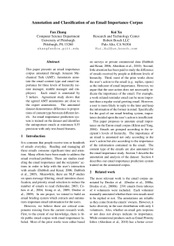 Annotation and Classification of an Email Importance Corpus