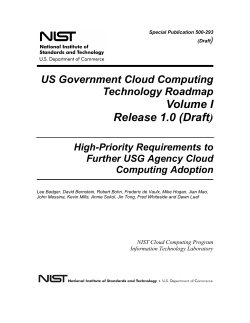 NIST US Government Cloud Computing Technology Roadmap