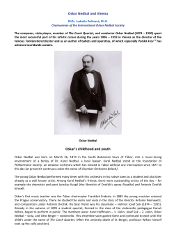 Oskar Nedbal and Vienna Oskar`s childhood and youth