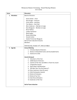 Minnesota Masters Swimming - Board Meeting Minutes 10/15/2016