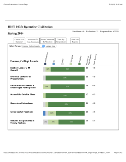 HIST 1035 - Byzantine Civilization Spring 2014 DOUROU