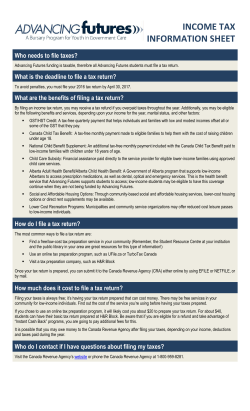 Income Tax Information Sheet