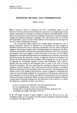 METHAPOR, MEANING, AND COMPREHENSION