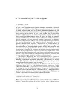 3. Modern history of Korean religions