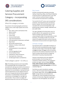 Read the University`s Catering Supplies and Services Brief
