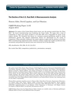 The Decline of the U.S. Rust Belt: A Macroeconomic Analysis
