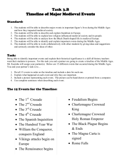 Task 3.B Timeline of Major Medieval Events