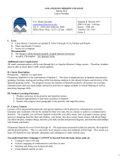 LOS ANGELES MISSION COLLEGE Spring 2014 Course Syllabus