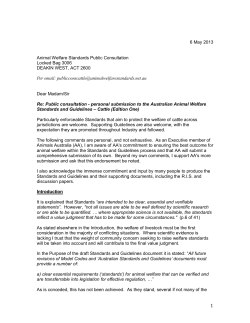 Carole de Fraga - Australian Animal Welfare Standards and