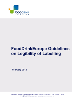 FoodDrinkEurope Guidelines on Legibility of Labelling