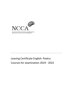 English Leaving Certificate Poetry Courses for examination 2019-2022