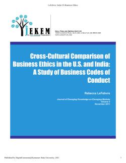 India US Business Ethics - Digital Commons @ Kennesaw State