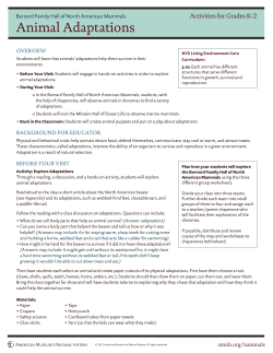 Animal Adaptations - American Museum of Natural History