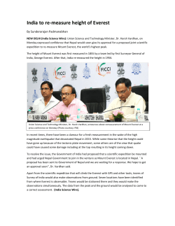 India to re-measure height of Everest