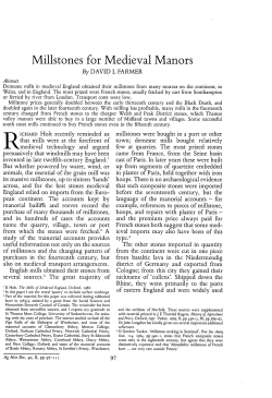 Millstones for Medieval Manors - British Agricultural History Society