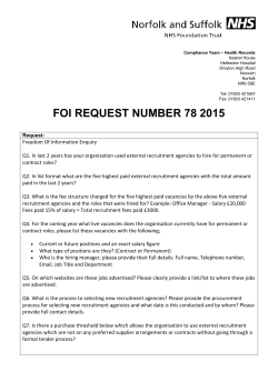 FOI REQUEST NUMBER 78 2015