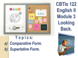 COMPARATIVE AND SUPERLATIVE FORM. - cbtis 122
