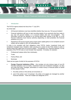 FATCA - Which Financial Institutions Are Caught?