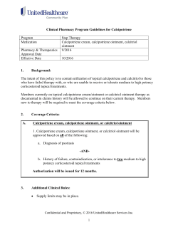 Clinical Pharmacy Program Guidelines for Calcipotriene Program