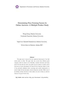 Determining Price Forming Factors In Online Auctions