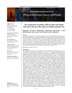 The comparison of quality of life in male and female deaf chess and