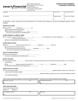 Modification Agreement for Closed End loans