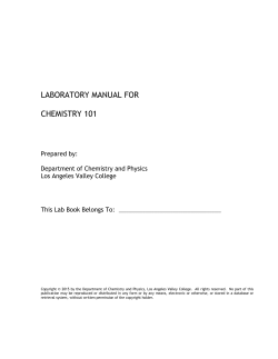 Chemistry 101 laboratory manual