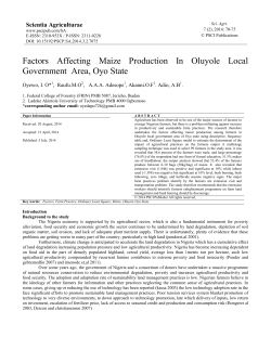 Factors Affecting Maize Production In Oluyole Local Government
