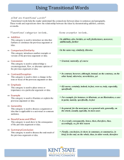 Using Transitional Words