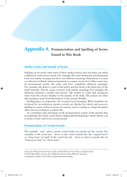 Appendix A Pronunciation and Spelling of Terms Found
