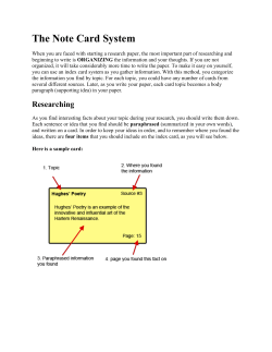 The Note Card System