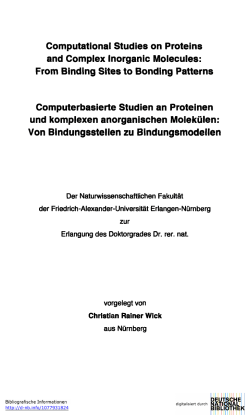 Computational Studies on Proteins and Complex Inorganic Molecules