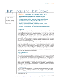 Heat Illness and Heat Stroke