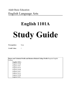 English 1101A Study Guide