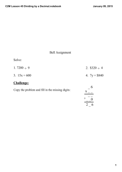 C2M Lesson 45 Dividing by a Decimal.notebook