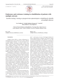 Endurance and resistance training in rehabilitation of