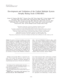 Unified Multiple System Atrophy Rating Scale (UMSARS)