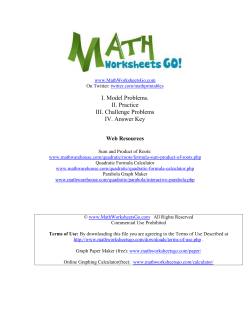 I. Model Problems. II. Practice III. Challenge Problems IV. Answer Key