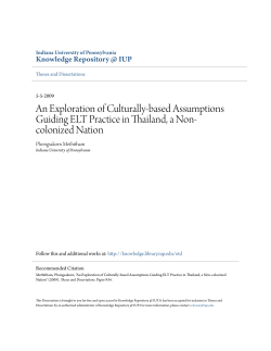 An Exploration of Culturally-based Assumptions Guiding ELT
