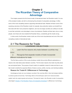 Chapter 2 The Ricardian Theory of Comparative Advantage