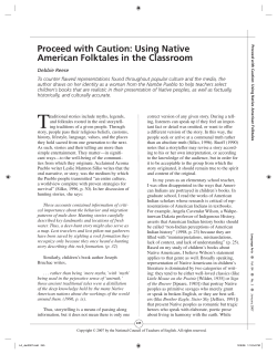 Proceed with Caution: Using Native American Folktales