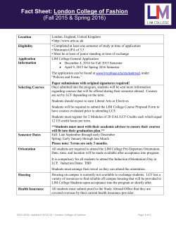 Fact Sheet: London College of Fashion