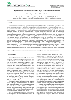 Organochlorine Pesticide Residues in the Major Rivers