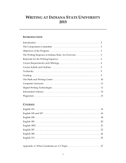 Writing at Indiana State University. April 2015